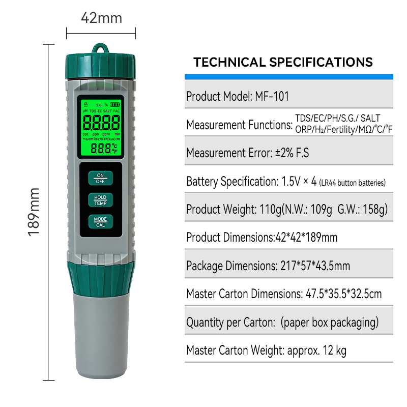 Nowy miernik pH 10 w 1: pH, TD – Ph Meter Digital Water Tester recenzja i cena