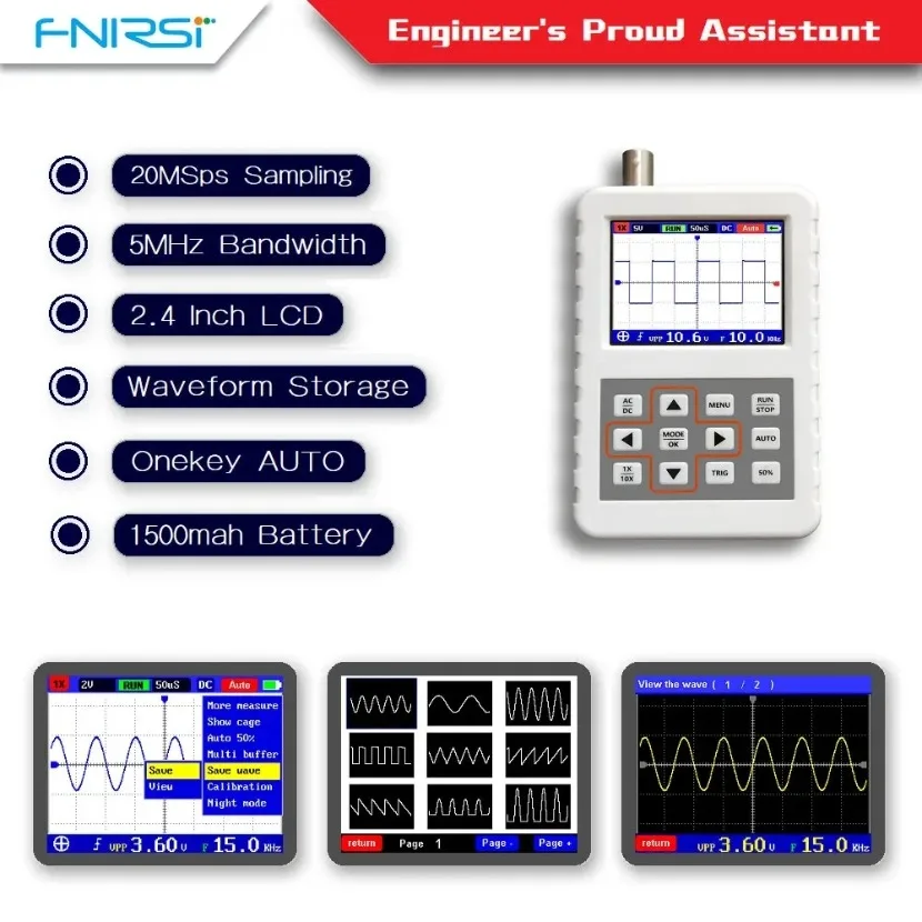 1 szt. DSO FNIRSI PRO – przeno – Fnirsi Digital Oscilloscope Handheld recenzja i cena