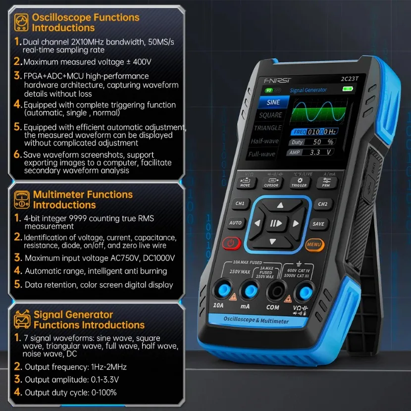 FNIRSI 2C23T – przenośny cyfro – Fnirsi Digital Oscilloscope Handheld recenzja i cena